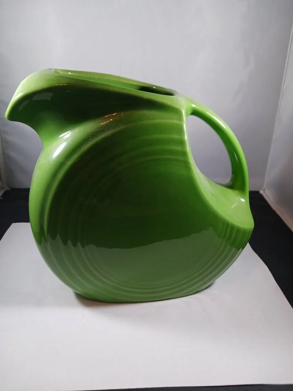Fiestaware Green Disc Large Pitcher Homer Laughlin